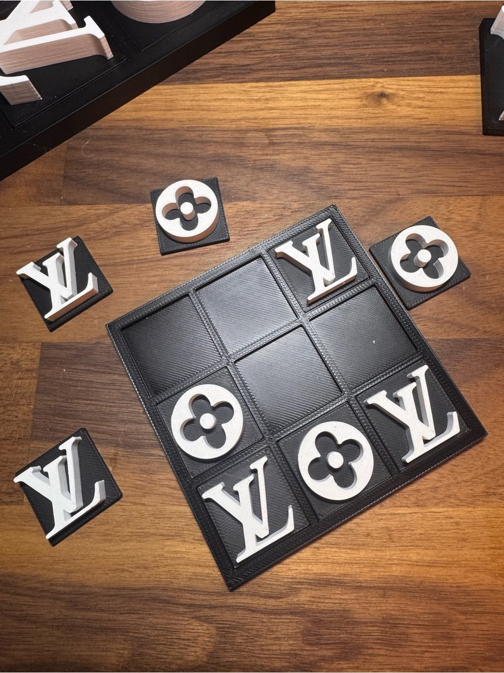 Travel Size Black & White Tic Tac Toe Board Game - Picture 3 of 3